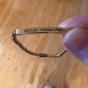 Mint & Lily Gold Beaded Bracelet with Engraved Message